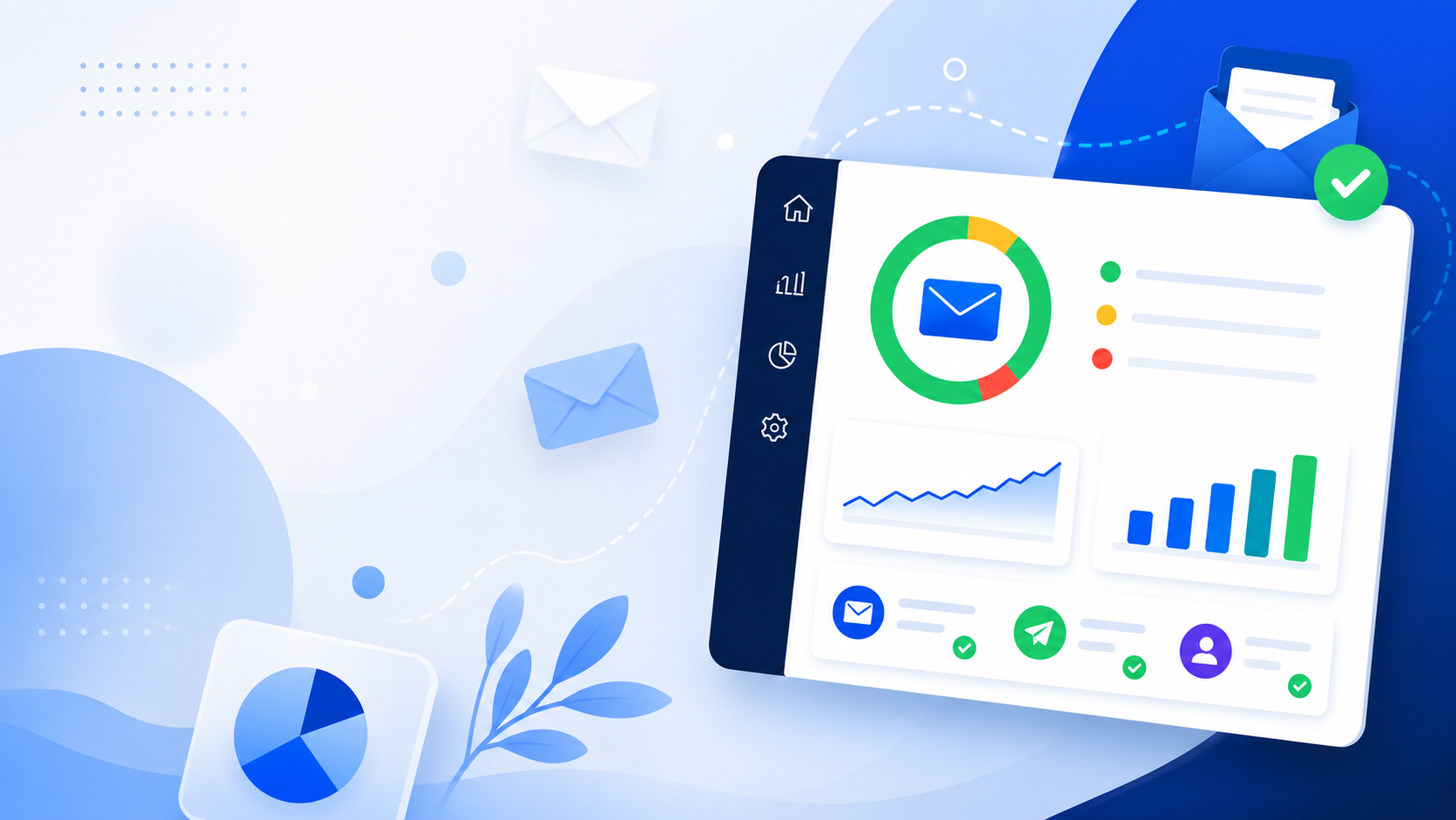 Email verification dashboard showing deliverability score and list health